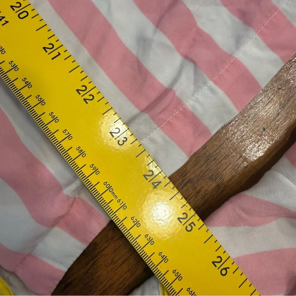 Katie Kime Retro Stripe Pink White Pajama Set Yellow HH on pocket size medium - Picture 7 of 12